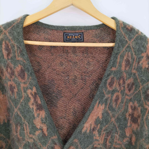 ビームスプラス BEAMS+ ボタニカル ジャカード カーディガン モヘア混 メンズ JPN:XL