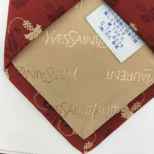 イヴサンローラン Yves Saint Laurent 総柄 シルク ネクタイ メンズ
