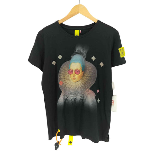 IZMEE イタリア製 エリザベス王女 プリント S/S クルーネック Tシャツ レディース import:L