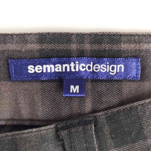 semantic design タータンチェック カーゴポケット ストレート パンツ Y2K メンズ JPN:M