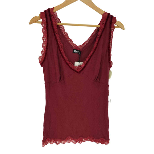 ディーアンドジードルチェアンドガッバーナ D&G DOLCE&GABBANA レーヨン混 レース キャミソール レディース import:L