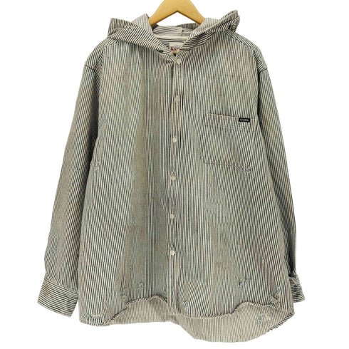 26SS KAMIYA Hooded Hickory Shirt フーデッド ヒッコリー シャツ メンズ JPN:M