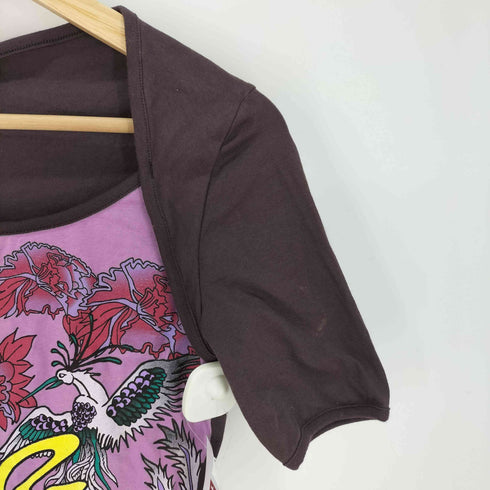 ディーアンドジードルチェアンドガッバーナ D&G DOLCE&GABBANA グラフィックプリント 五分袖 ストレッチ トップス Y2K レディース import:M