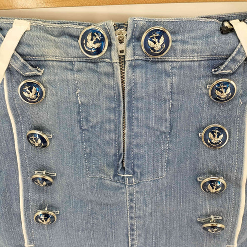 ディーアンドジードルチェアンドガッバーナ D&G DOLCE&GABBANA セーラー デニム スカート レディース EUR:40-42