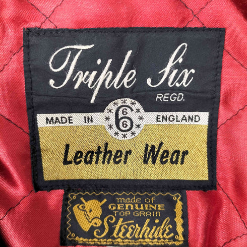 トリプルシックスレザーウェア 666 Leather Wear スタッズ レザー ダブル ライダース ジャケット メンズ 34
