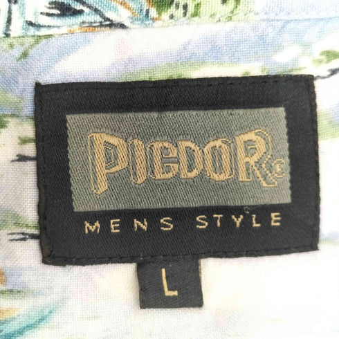 PIGDOR ショートスリーブ 総柄 開襟シャツ メンズ JPN:L