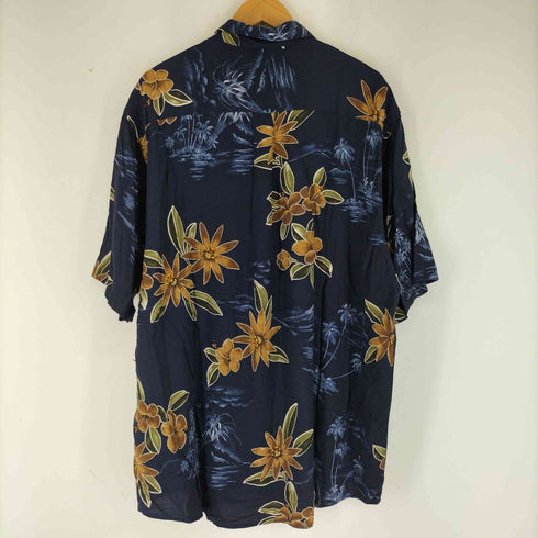 ノーティカ NAUTICA 90S ショートスリーブ ボタニカル柄 レーヨンシャツ メンズ JPN:XL