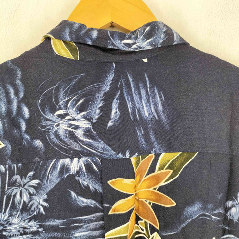 ノーティカ NAUTICA 90S ショートスリーブ ボタニカル柄 レーヨンシャツ メンズ JPN:XL