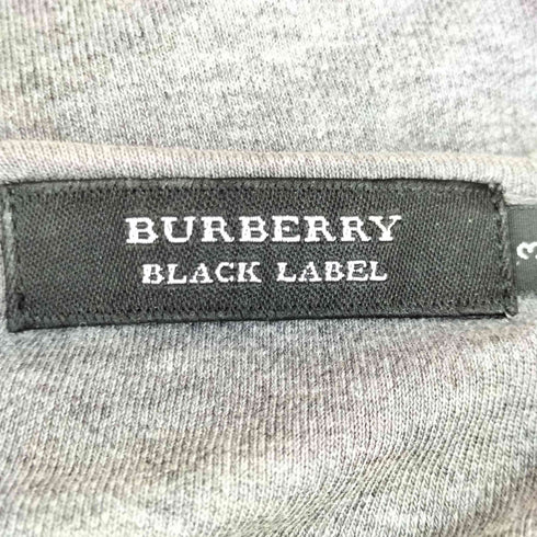 バーバリーブラックレーベル BURBERRY BLACK LABEL ロゴ刺繍 チェック切替 ロングスリーブ カットソー メンズ JPN:3