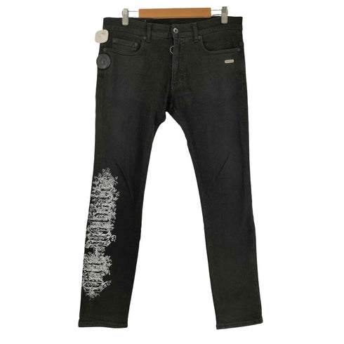 オフホワイト OFF-WHITE Gothic Embroidered Slim Fit Denim Jeans ゴシック刺繍 デニムパンツ メンズ US:32-33