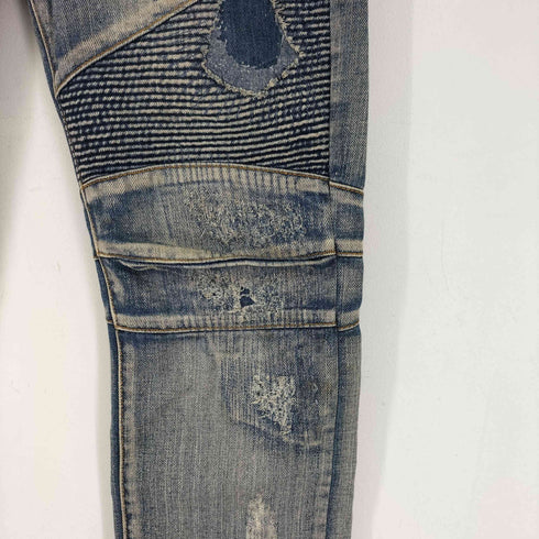 バルマンパリ BALMAIN PARIS reference クラッシュ バイカー デニムパンツ メンズ 32