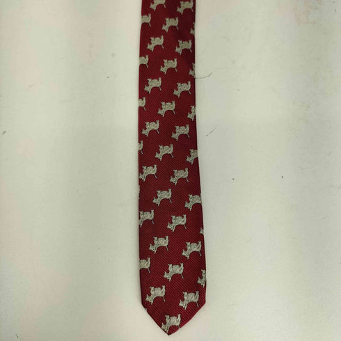 アクアスキュータム AQUASCUTUM 犬柄 シルクネクタイ メンズ