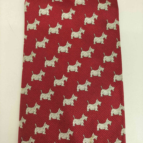 アクアスキュータム AQUASCUTUM 犬柄 シルクネクタイ メンズ