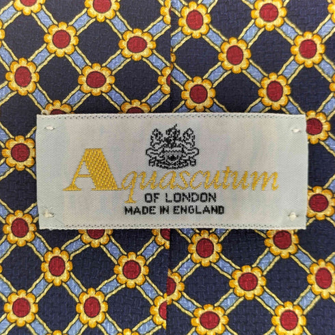 アクアスキュータム AQUASCUTUM 総柄 シルクネクタイ メンズ
