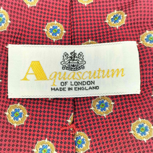 アクアスキュータム AQUASCUTUM 総柄 シルクネクタイ メンズ