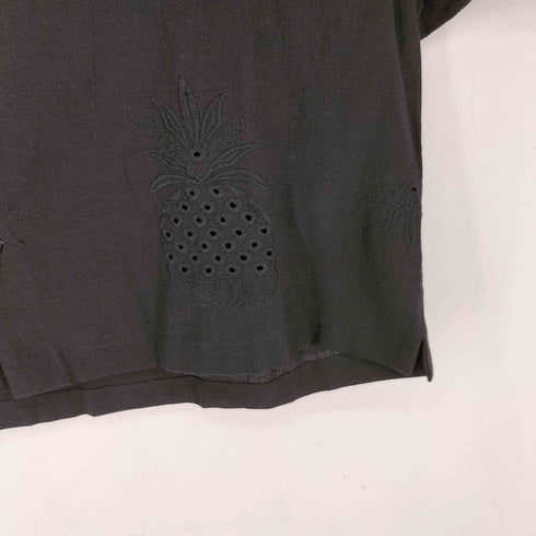 ザラ ZARA 刺繍入りダイカットシャツ メンズ import:L