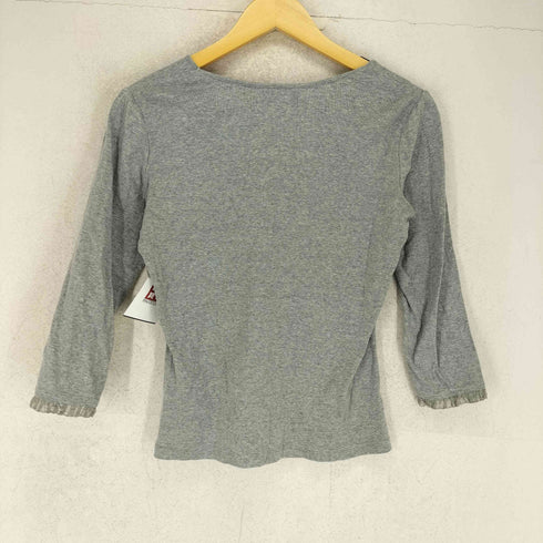 バーバリーブルーレーベル BURBERRY BLUE LABEL ホース刺繍ロゴ 袖フリル L/S カットソー レディース 38