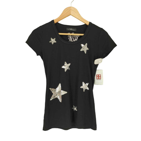 Mure ミュール スパンコール 半袖 ミニTシャツ Y2K レディース M
