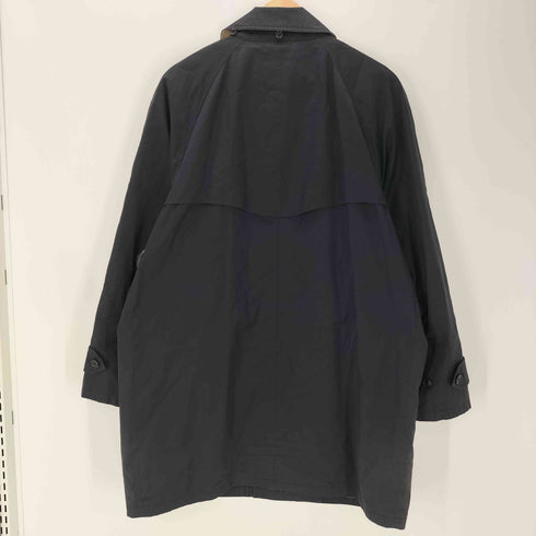 バーバリーロンドン BURBERRY LONDON 襟裏ノバチェック ブラック バルマカーン ステンカラー コート メンズ