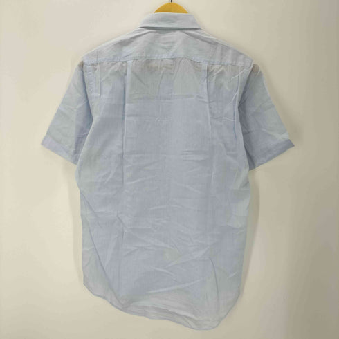 バーバリーズ BURBERRYS 80-90S OLD 銀タグ リネン コットン S/S シアー ドレス シャツ 襟芯 メンズ