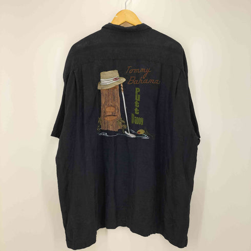 トミーバハマ Tommy Bahama PUTT DADDDY ウッドボタン シルク レーヨン アロハシャツ メンズ import:XXL