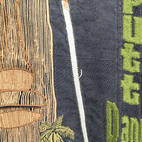 トミーバハマ Tommy Bahama PUTT DADDDY ウッドボタン シルク レーヨン アロハシャツ メンズ import:XXL
