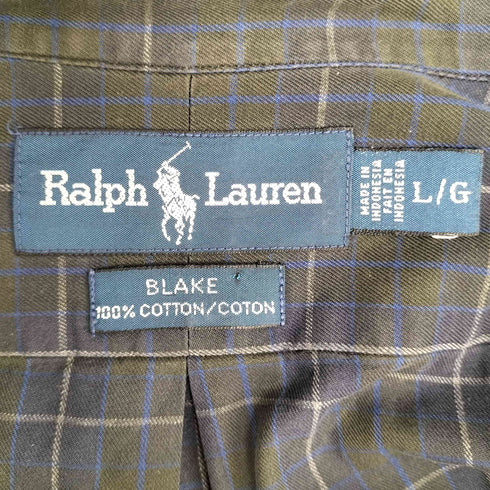 ポロバイラルフローレン Polo by RALPH LAUREN blake ボタンダウン チェックシャツ メンズ import:L