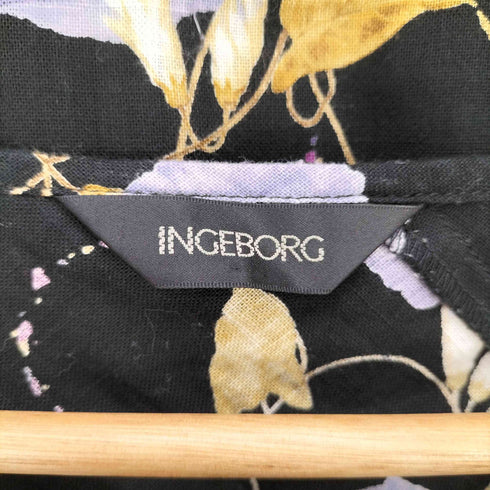 インゲボルグ INGEBORG 朝顔 プリント ブラウス&スカート セットアップ レディース M