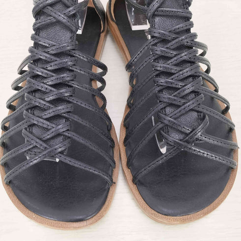 モードカオリ MODE KAORI SOFT INSOLE 本革 グラディエーター オープントゥ サンダル レディース JPN:23