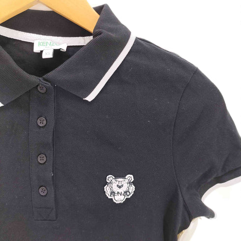 ケンゾーパリス KENZO PARIS タイガー刺繍ロゴ 半袖ポロシャツ レディース XS