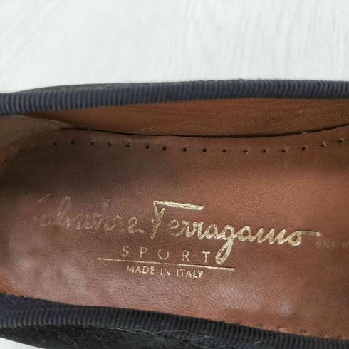 サルヴァトーレフェラガモ Salvatore Ferragamo スエード ガンチーニ チェーンディディール ローファー レディース 6 1/2