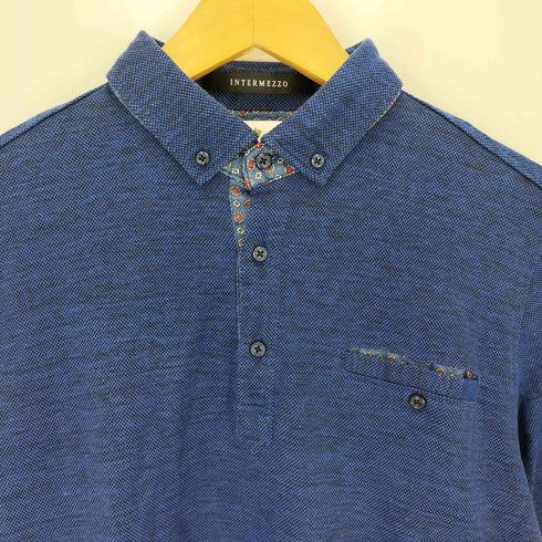 インターメッツォ INTERMEZZO FLANDERS LINEN リネンポリ ボタンダウン ポロシャツ メンズ import:M