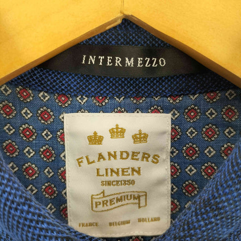 インターメッツォ INTERMEZZO FLANDERS LINEN リネンポリ ボタンダウン ポロシャツ メンズ import:M