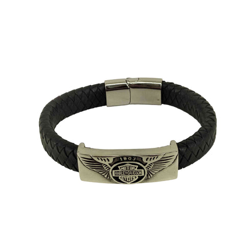 ハーレーダビッドソン HARLEY-DAVIDSON 編み込みレザーベルト メンズ