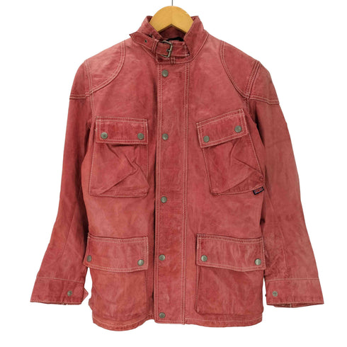 ベルスタッフ Belstaff TRIALMASTER PANTHER JACKET トライアルマスター パンサー ジャケット MADE IN ITALY イタリア製 裏地チェック リアル レザー シングル ライダース ジャケット モーターサイクル メンズ 42