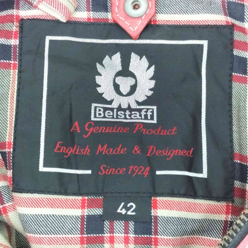 ベルスタッフ Belstaff TRIALMASTER PANTHER JACKET トライアルマスター パンサー ジャケット MADE IN ITALY イタリア製 裏地チェック リアル レザー シングル ライダース ジャケット モーターサイクル メンズ 42