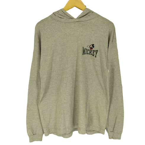 90S USA製 キャラクター 刺繍 長袖 フーディー カットソー メンズ S/M