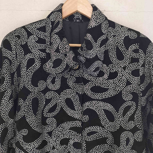 パルティーナ PARTINA lamb leather ラムスキン 羊革 スエード 総柄 ステンカラー コート レディース JPN:M