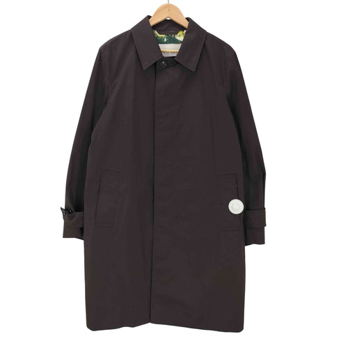 バーバリー BURBERRY × HIGHGROVE 25AW MADE IN ENGLAND ハイグローブ アーティスト コラボ 裏地 絹 シルク 100% 総柄 バルマカーン ステンカラー コート メンズ EUR:48