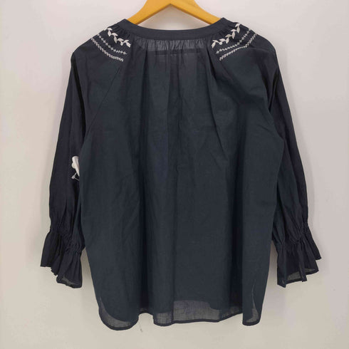 ブルーレーベルクレストブリッジ BLUE LABEL CRESTBRIDGE フラワー クレストブリッジ 刺繍 Vネック ブラウス レディース JPN:38
