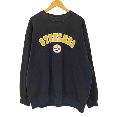 エヌエフエル NFL 90s ワッペン 前V クルーネックスウェット メンズ XL