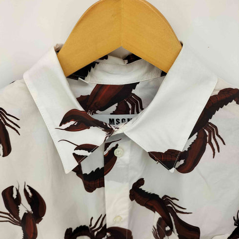 エムエスジーエム MSGM イタリア製 ロブスター柄 コットン 胸ポケット S/S シャツ メンズ 39
