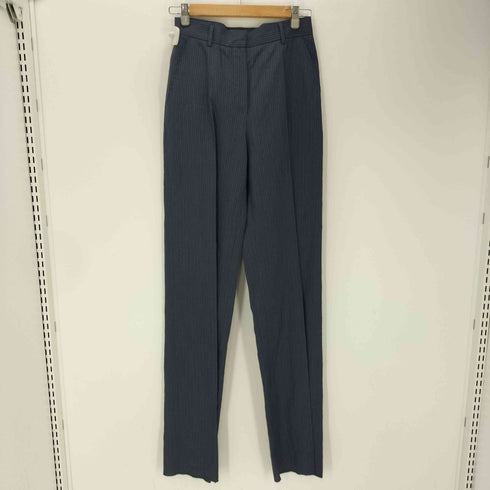 マックスマーラ MAX MARA MADE IN ITALY SET UP イタリア製 リネン ウール ストライプ ショート テーラード ジャケット スラックス パンツ セットアップ レディース 38