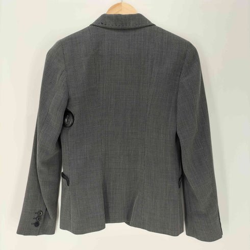 マックスマーラ MAX MARA MADE IN ITALY SET UP イタリア製 織り 生地 ウール ショート テーラード ジャケット スラックス パンツ セットアップ レディース 38
