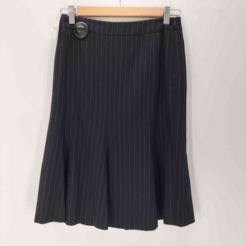 マックスマーラ MAX MARA MADE IN ITALY SET UP イタリア製 白タグ ウール ストライプ ショート テーラード ジャケット スカート セットアップ レディース 36