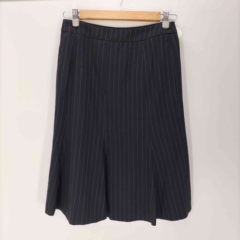 マックスマーラ MAX MARA MADE IN ITALY SET UP イタリア製 白タグ ウール ストライプ ショート テーラード ジャケット スカート セットアップ レディース 36