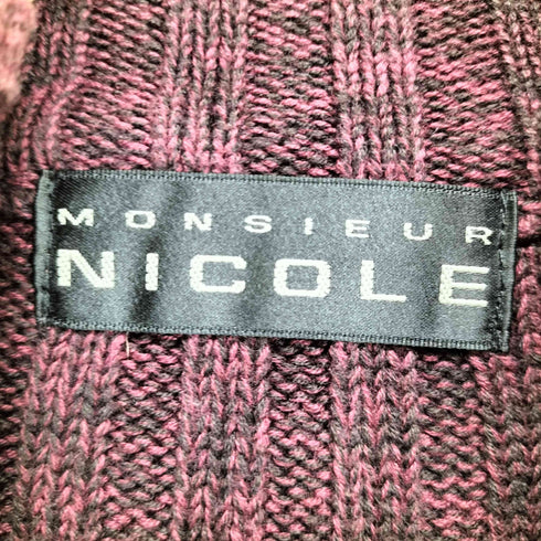 ムッシュ二コル MONSIEUR NICOLE ケーブルニット ボタン ハイネック ニット メンズ 48