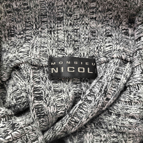 ムッシュ二コル MONSIEUR NICOLE 比翼 ボタン ドライバーズニット メンズ