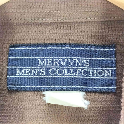 MERVYNS 70-80S OLD シアー ストライプ S/S シャツ 襟芯 メンズ import:L