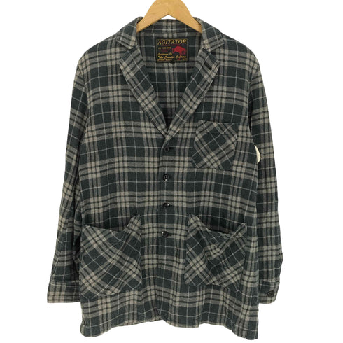 AGITATOR チェック柄 L/S 開襟 ネルシャツ メンズ 36